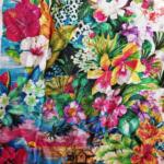 Buy Latest Pure viscose Linen satin Print fabric