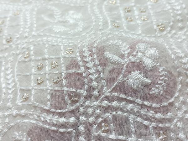 Heavy Designer Schiffli Embroidery fabric