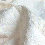 Kora cotton fabric with delicate Schiffli embroidery, perfect for special occasions.