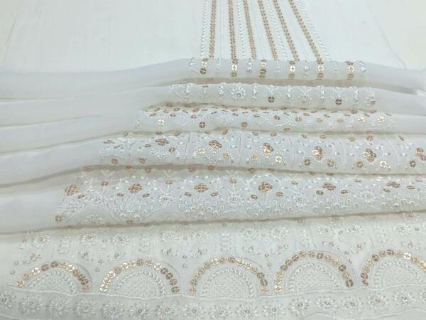 Latest Kali Design Embroidery fabric for Anarkali dress
