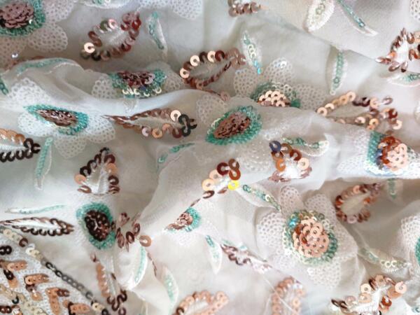 Multicolor Sequins Embroidered fabric