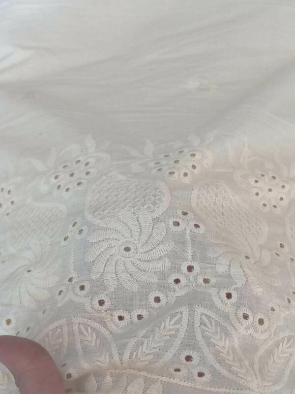 Schiffli fabric on kora cotton