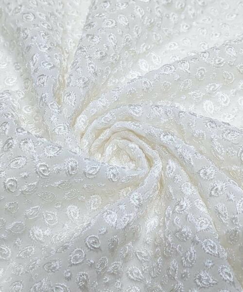 Shop Now Dyeable Allover Water Sequins Embroidery fabric @ 555