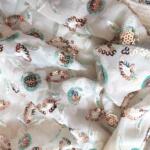 Three color sequins daman embroidery fabric