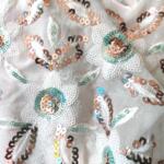 Three color sequins daman embroidery fabric online