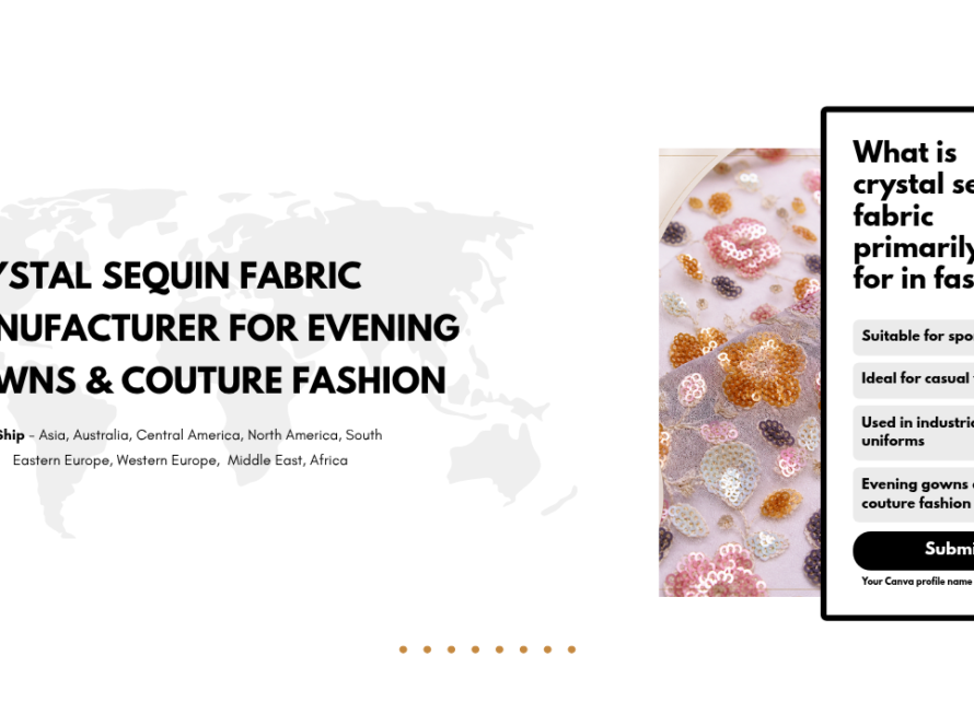 Crystal Sequin Fabric Manufacturer for Evening Gowns & Couture Fashion