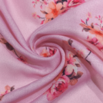 Buy Poly Linen Digital Printed fabric in Pink Color