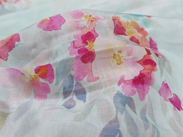 Digital Printed fabric on Viscose Muslin