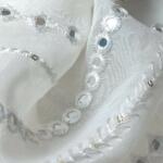 Dyeable Mirror Work Embroidery fabric