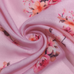 Floral Pink Color Digital print on Poly Linen fabric