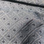 Grey Schiffli Poly Linen Fabric