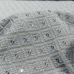Grey Schiffli Poly Linen Fabric for Every Occasion