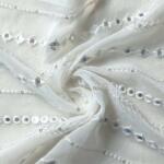 Buy Off White Mirror Work Fabric @ 422 INR