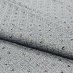 Poly Linen grey Schiffli fabric