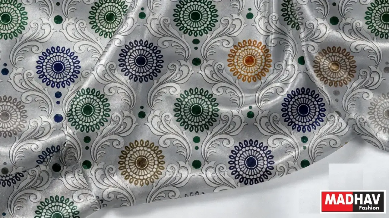 Printed Silver Tissue Fabric