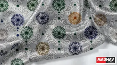 Printed Silver Tissue Fabric