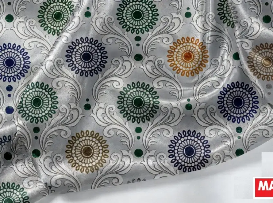 Printed Silver Tissue Fabric