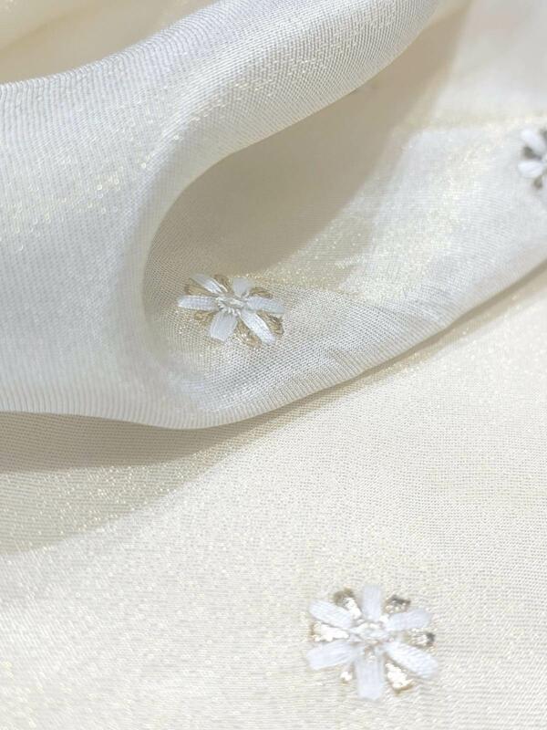 Silk tissue butti fabric