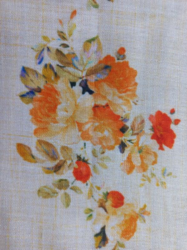 Buy Latest Poly Linen cotton Floral Print fabric 