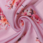 madahv fashion Floral Pink Color Digital print on Poly Linen fabric