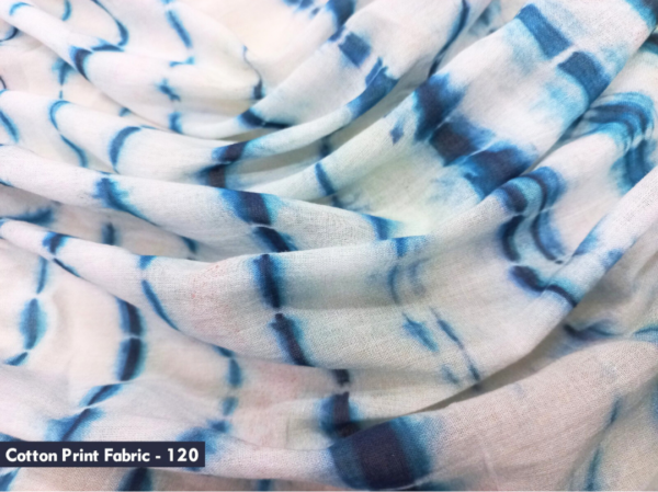 Blue Cotton Shibori print fabric