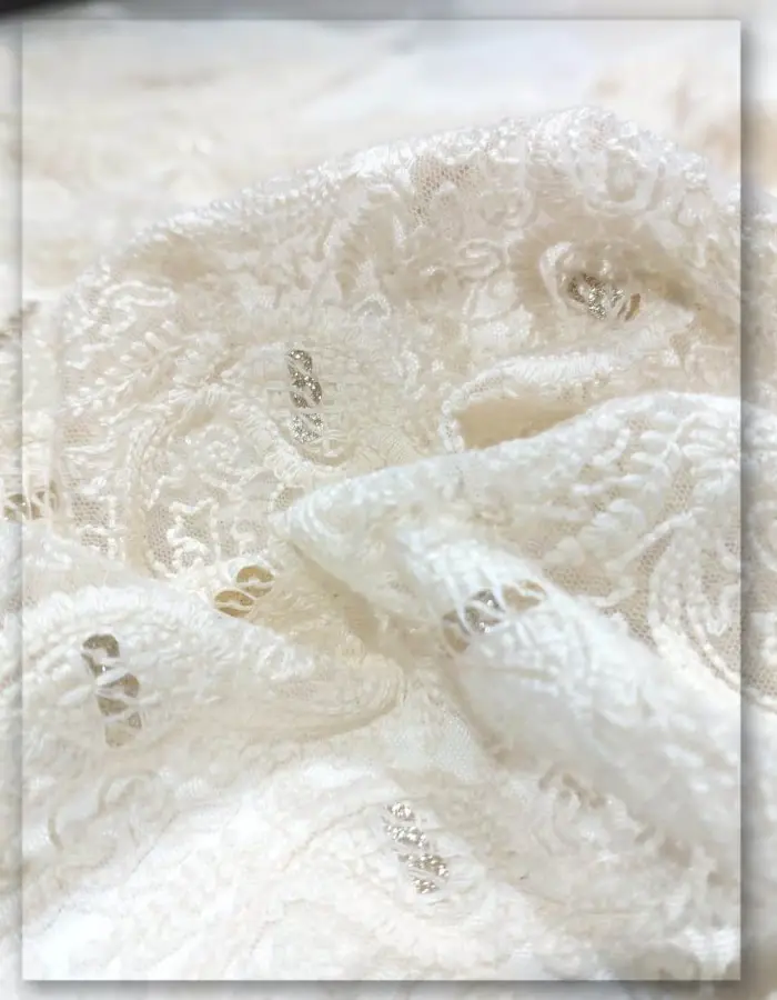Allover Net Embroidery fabric with Cotton Thread
