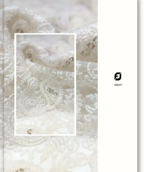 Allover Net Embroidery fabric with Cotton Thread