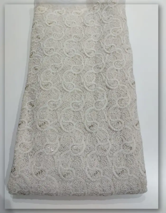 Allover Net Embroidery fabric with Cotton Thread