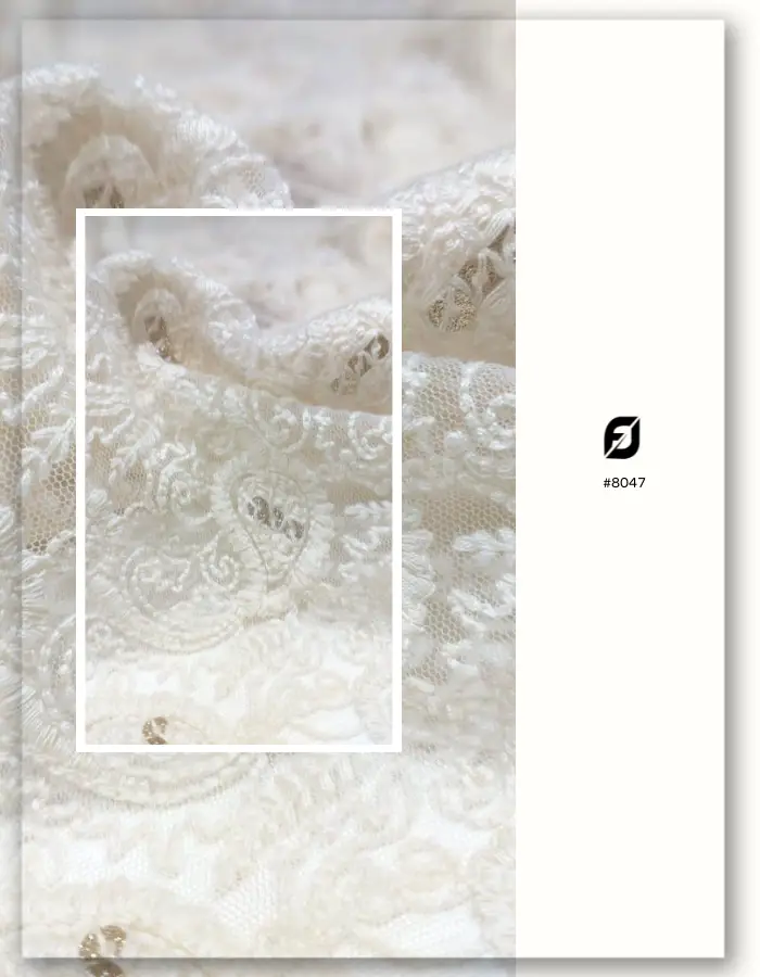 Allover Net Embroidery fabric with Cotton Thread