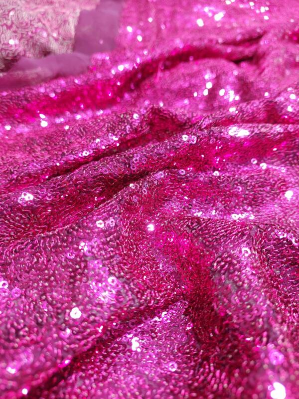 Buy Georgette Pink Sequins Embroidery fabric