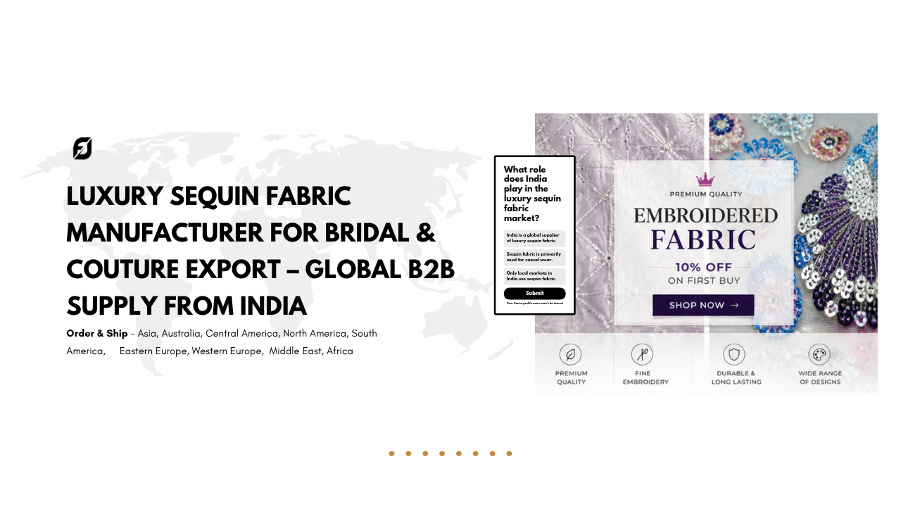Luxury Sequin Fabric Manufacturer for Bridal & Couture Export – Global B2B Supply from India