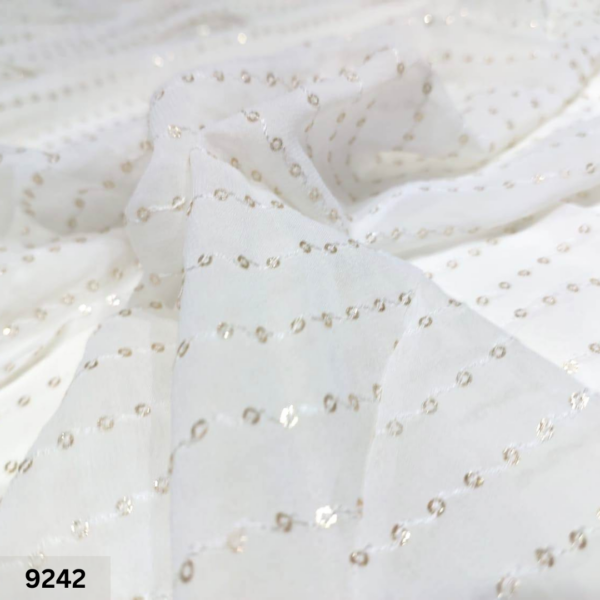 Buy Dyeable Embroidered Fabric - Lining Pattern