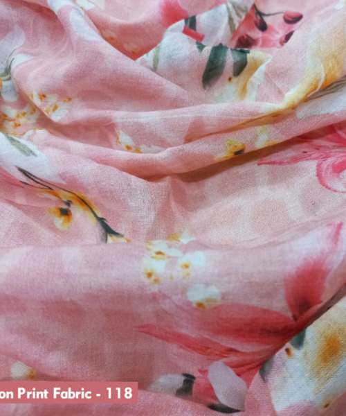 Buy Hibiscus Flower Cotton Print Fabric