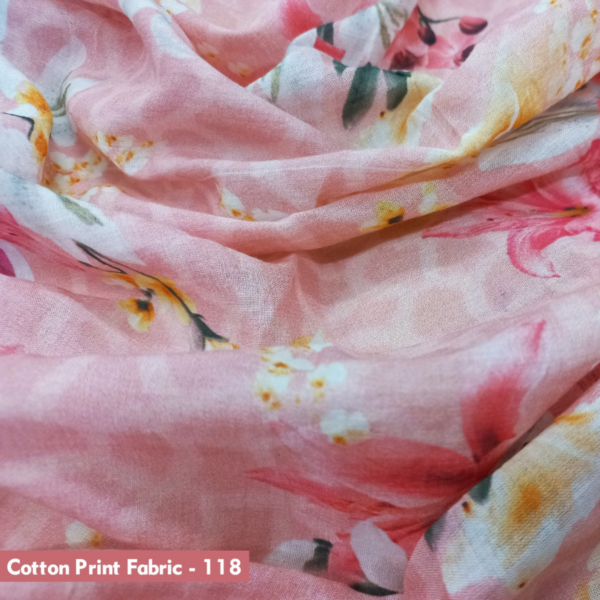 Buy Hibiscus Flower Cotton Print Fabric