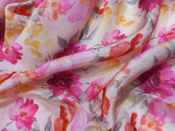 Multicolor viscose muslin printed fabric