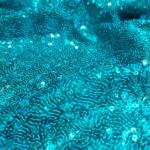 Teal Blue Allover Sequins Embroidery fabric