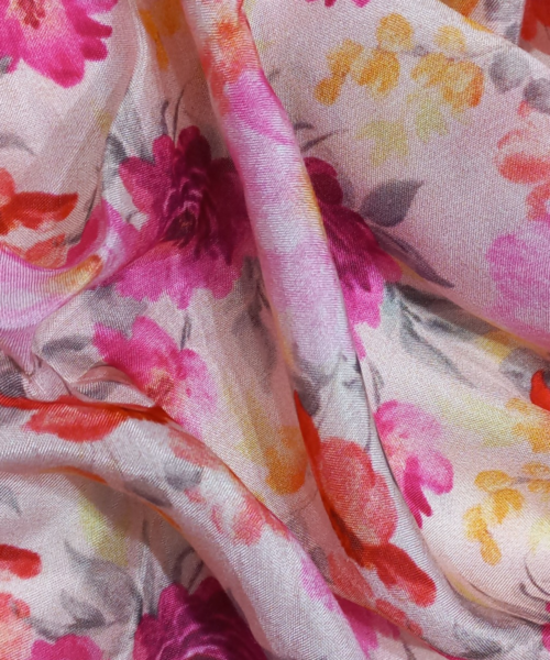 Multicolor viscose muslin printed fabric