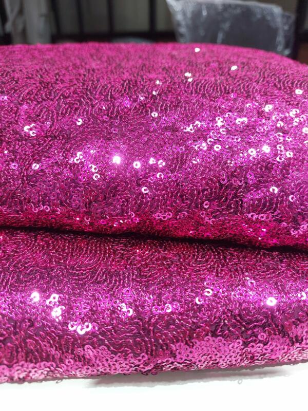 Pink Allover Sequins Embroidery fabric