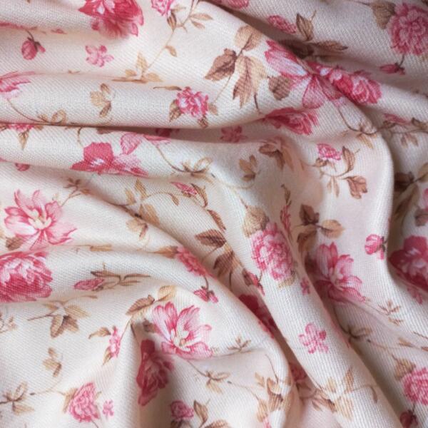 Buy Pink Rose Multicolor Poly Pashmina fabric