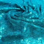 Teal Blue Georgette Allover Sequins Embroidery fabric