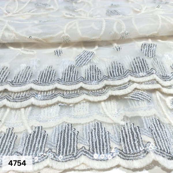 designer Dupatta- Mono Net Sequins with Cotton Thread