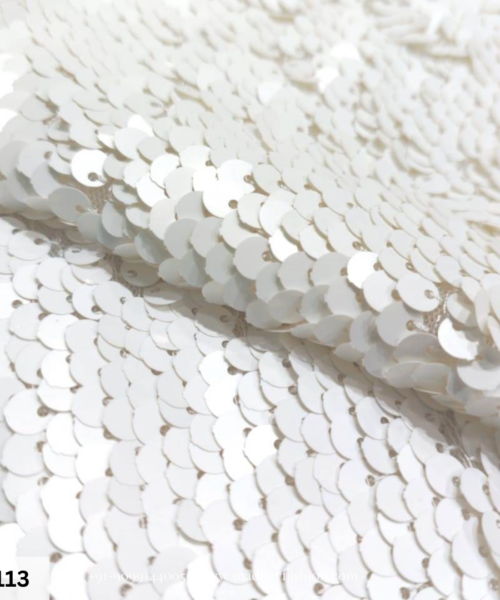 Buy White Sequins fabric