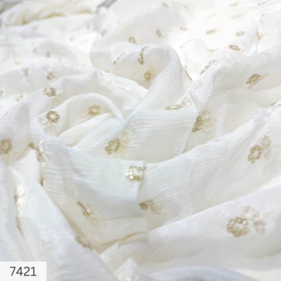 Get Designer Golden Butti on Chinon fabric