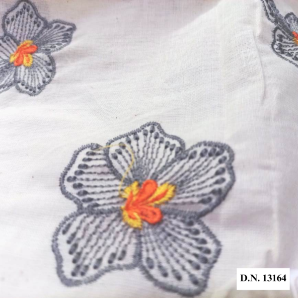 Hibiscus flower Pattern Butti Design in kora Cotton fabric