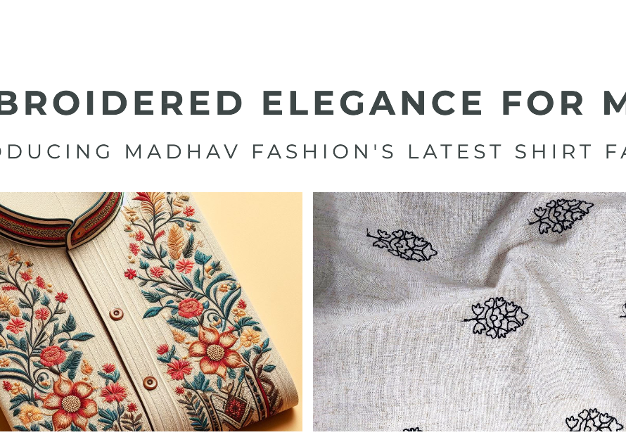 Madhav Fashion Latest Men Embroidered Shirt Fabric