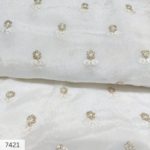 Madhav fashion Embroidered Chinon Floral Butti fabric