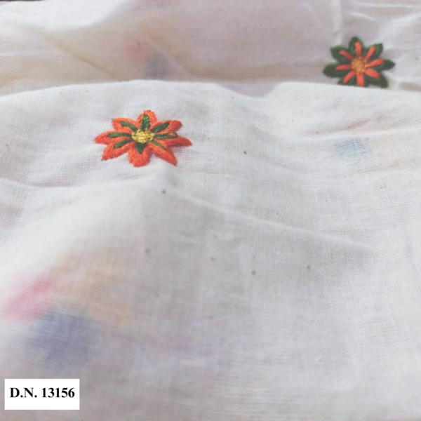 Madhav fashion Kora Cotton Embroidered Butti fabric for Ethnic garments