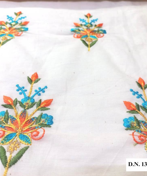 Buy Stunning Floral Cotton Fabrics with Embroidered design