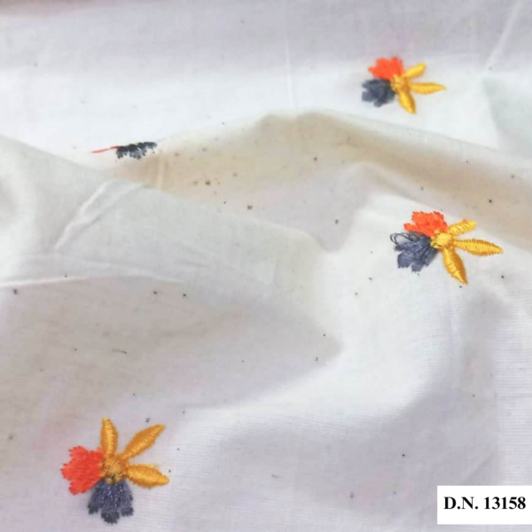 Floral Embroidered Cotton fabric for women's dress