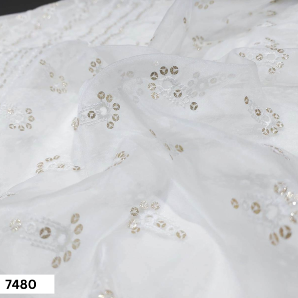 Readymade dyeable embroidered dupatta fabric